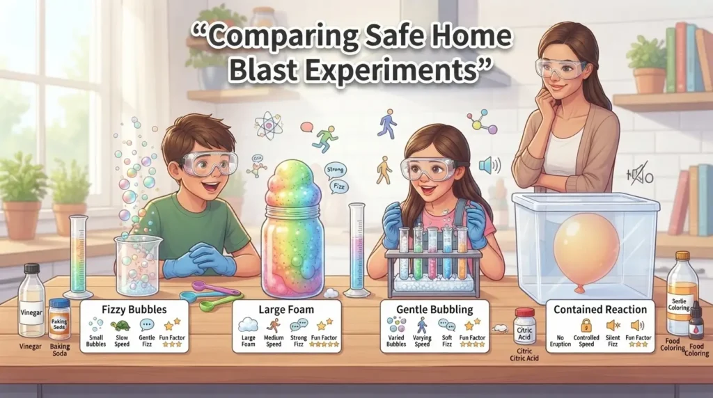 Comparing Safe Home Blast Experiments