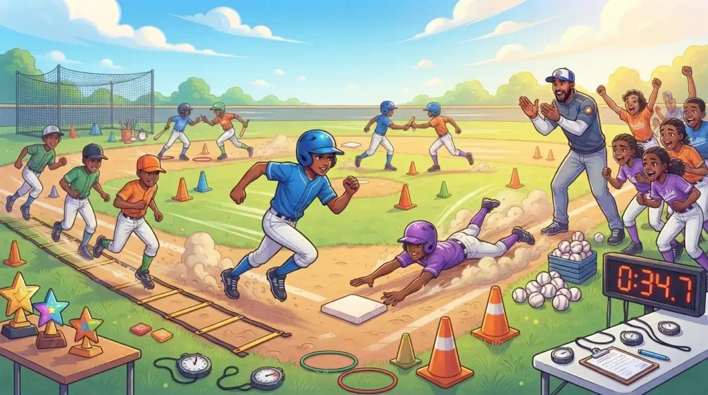 Base Running Relays and Speed Challenges