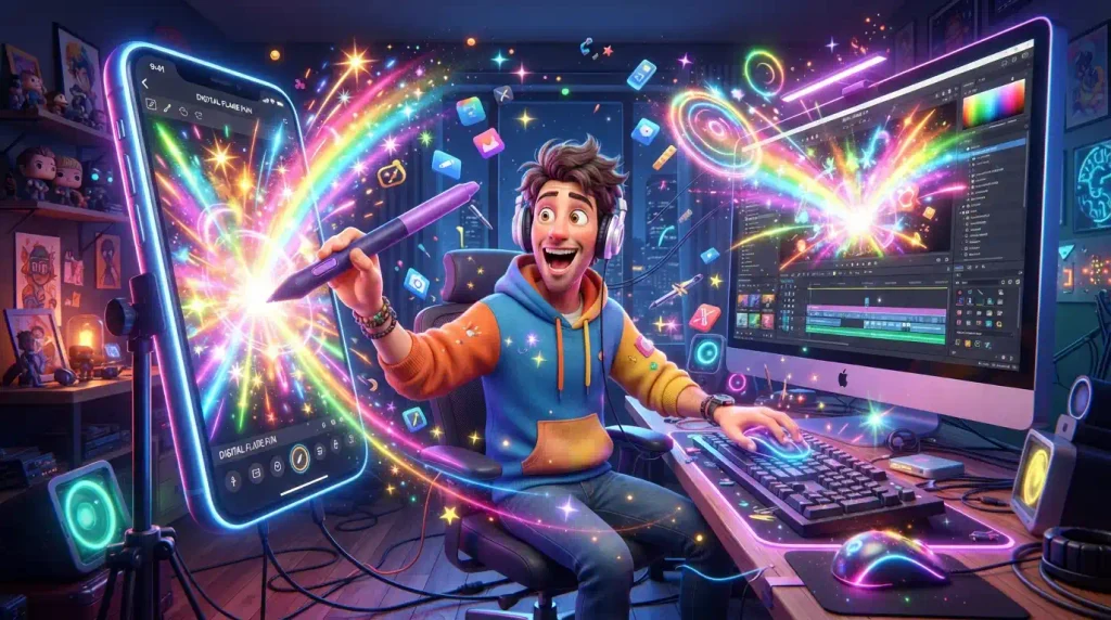 Digital Flare Fun: Creating Light Effects on Your Phone or PC