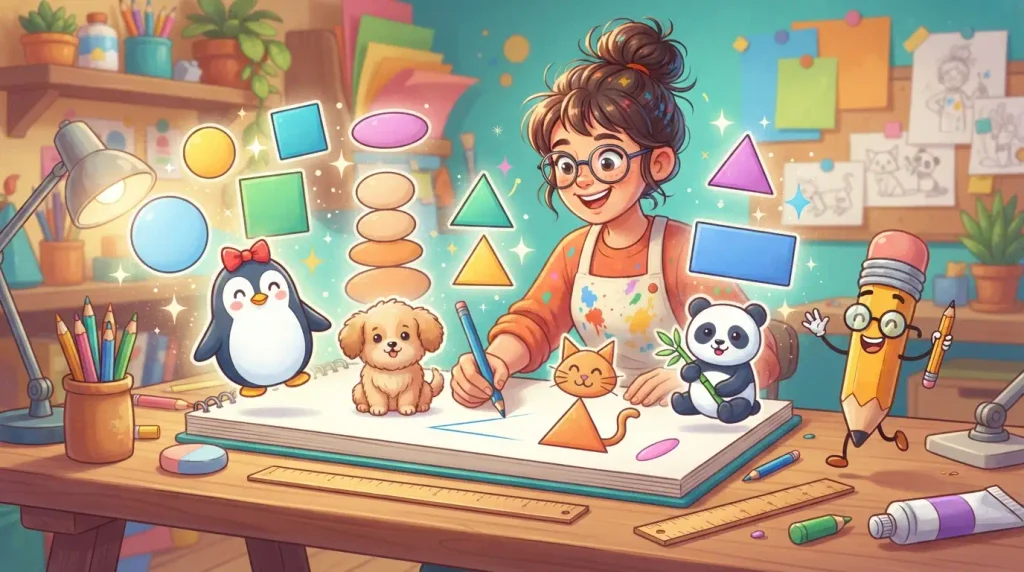 Fun Animal Drawings: Basic Geometry Sketching