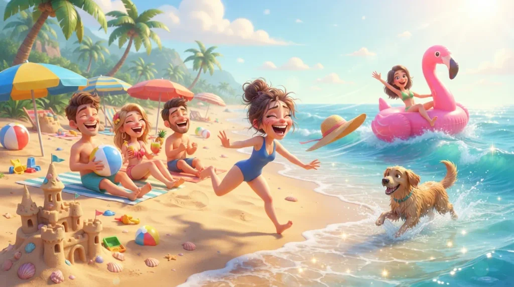 Fun Beach Joyful Oceanside Escape