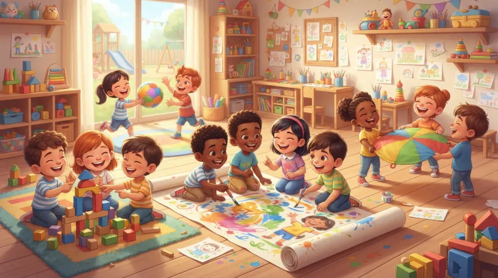 The Role of Social Interaction in Early Activities
